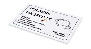 Długość: 60 cm, szerokość: 17 cm, wysokość: 17 cm Kod: PUSZ Lepowa pułapka na szczury Lepowa pułapka na