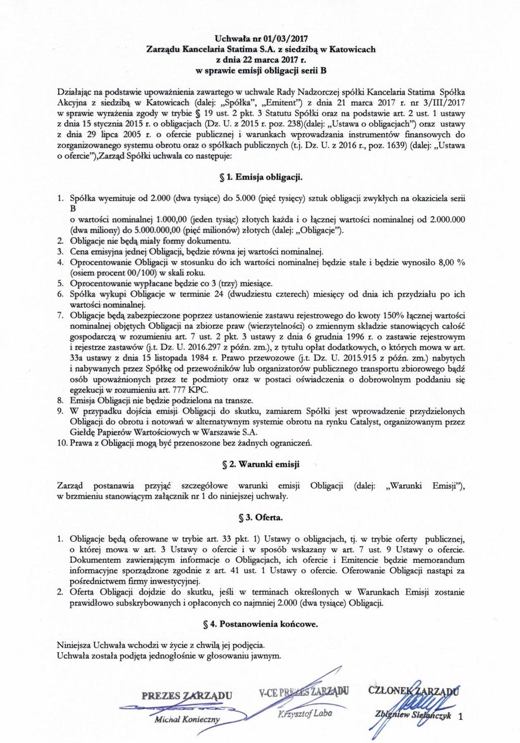 Tekst uchwał stanowiących