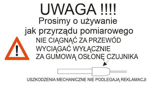 Aby otrzymać prawidłowe wskazania temperatury prawidłowym podłączeniem jest użycie trzech