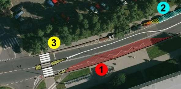 Analiza obecnej organizacji ruchu oraz opracowanie założeń do jej zmian - etap II 29 1- Przystanek bez zatoki autobusowej, ale z wydzieloną z jezdni przestrzenią do zatrzymania autobusu.