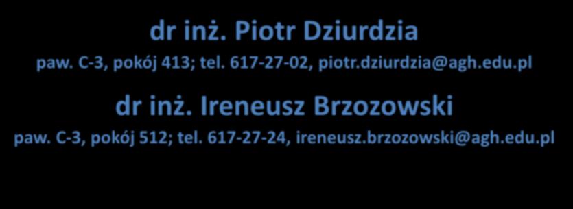 edu.l dr inż. reneusz rzozowski aw. -3, okój 51; tel.