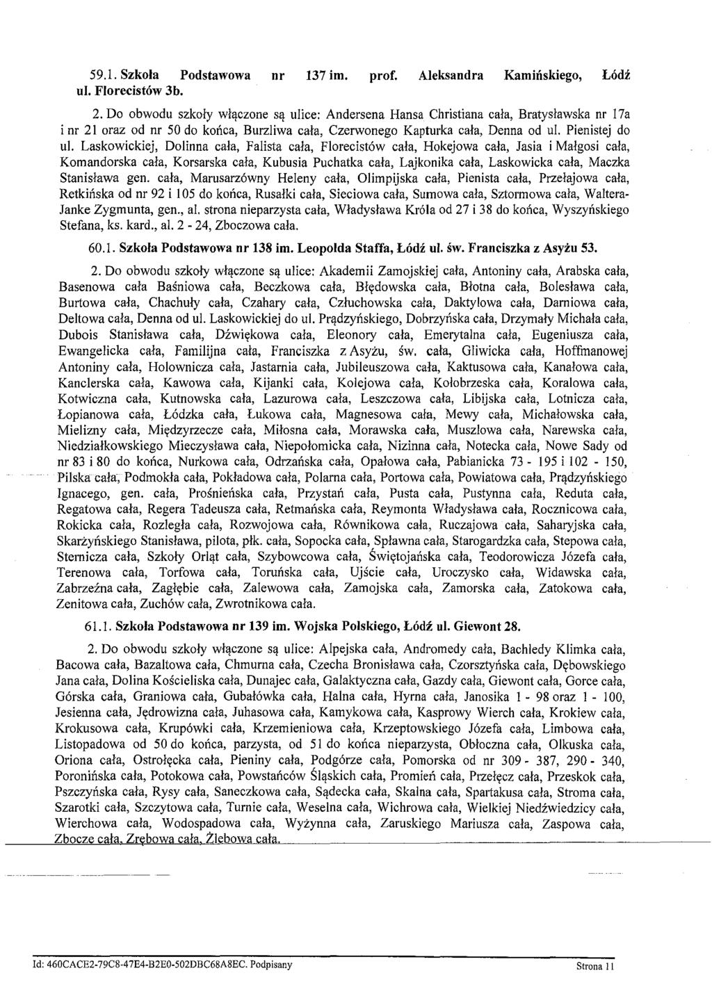 59.1. Szkola Podstawowa nr 137 im. prof. Aleksandra Kaminskiego, L6d:i: uj. Florecist6w 3b. 2.