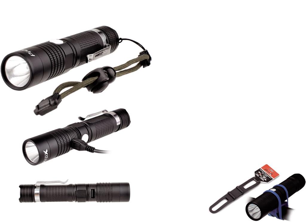super jasna dioda CREE XM-L2 U2 LED Soczewka: Dual Distance (system podwójnego świecenia) 880 lumenów Moc świecenia: niski 240 lm 10 h średni 380 lm 7h wysoki 880 lm 3:30 h 2 super jasne diody CREE