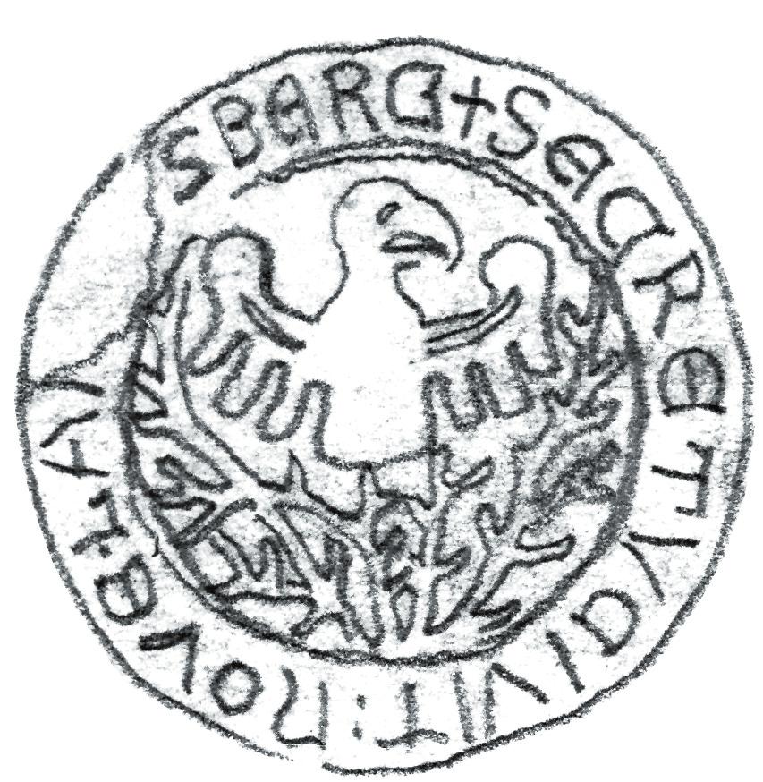 16 Ewa Syska nr 1 1. Pieczęć herbowa sekretna I, potwierdzona w użyciu w (1348?). 1348 2. Oryg.: nieznany 24. 3. Rys.: GStA PK, VIII. HA. Sammlungen I 9, He 26 25. Fot.: brak. 4.