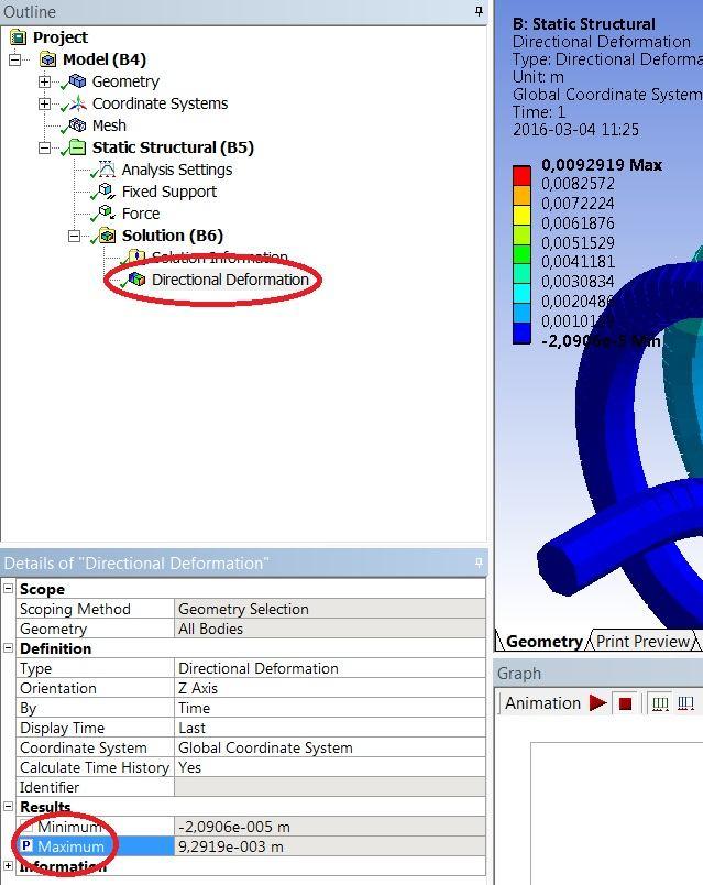 LAB5:ANSYS WORKBENCH.: Opracował: mgr inż. Krystian Szopa (kszopa@agh.edu.pl) strona: 23 4.3. Kliknij 2LMB na B7 (Results) otworzy się okno Mechanical z wynikami.