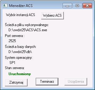 p) Zapisujemy konfigurację i uruchamiamy ACS (przycisk uruchom) q) W zaporze systemu Windows należy dodać odpowiednie reguły dla połączeń przychodzących w celu umożliwienia komunikacji z