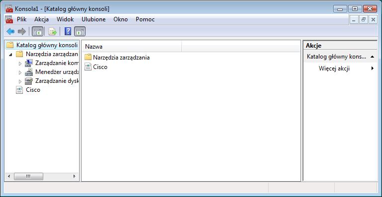 Krok 5 Pojawi się okno"konsola1". Kliknij prawym przyciskiem myszy na ikonę folderu i wybierz polecenie Zmień nazwę. Zmień nazwę folderu "Narzędzia zarządzania".