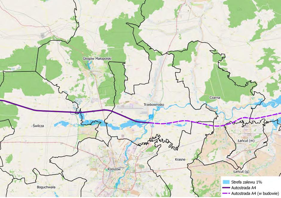 Przykładem jest tutaj nowowybudowany odcinek autostrady A4, który został ujęty w analizie hydraulicznej,