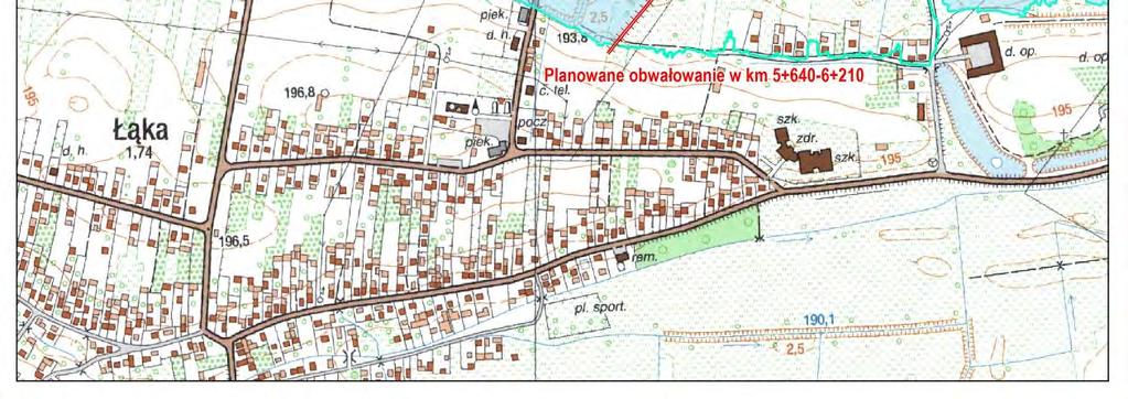 obiektów kubaturowych zalewanych przez wodę Q1%, dla wariantu WIIA oraz stanu istniejącego (wariant W0). Tab. 104.