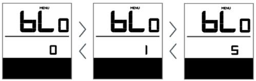 Czujnik oświetlenia Kiedy na wyświetlaczu jest bl0, naciśnij /, aby zmienić wartość czułości oświetlenia od 0 (niska czułosć) do 5 (wyskoa czułosć).