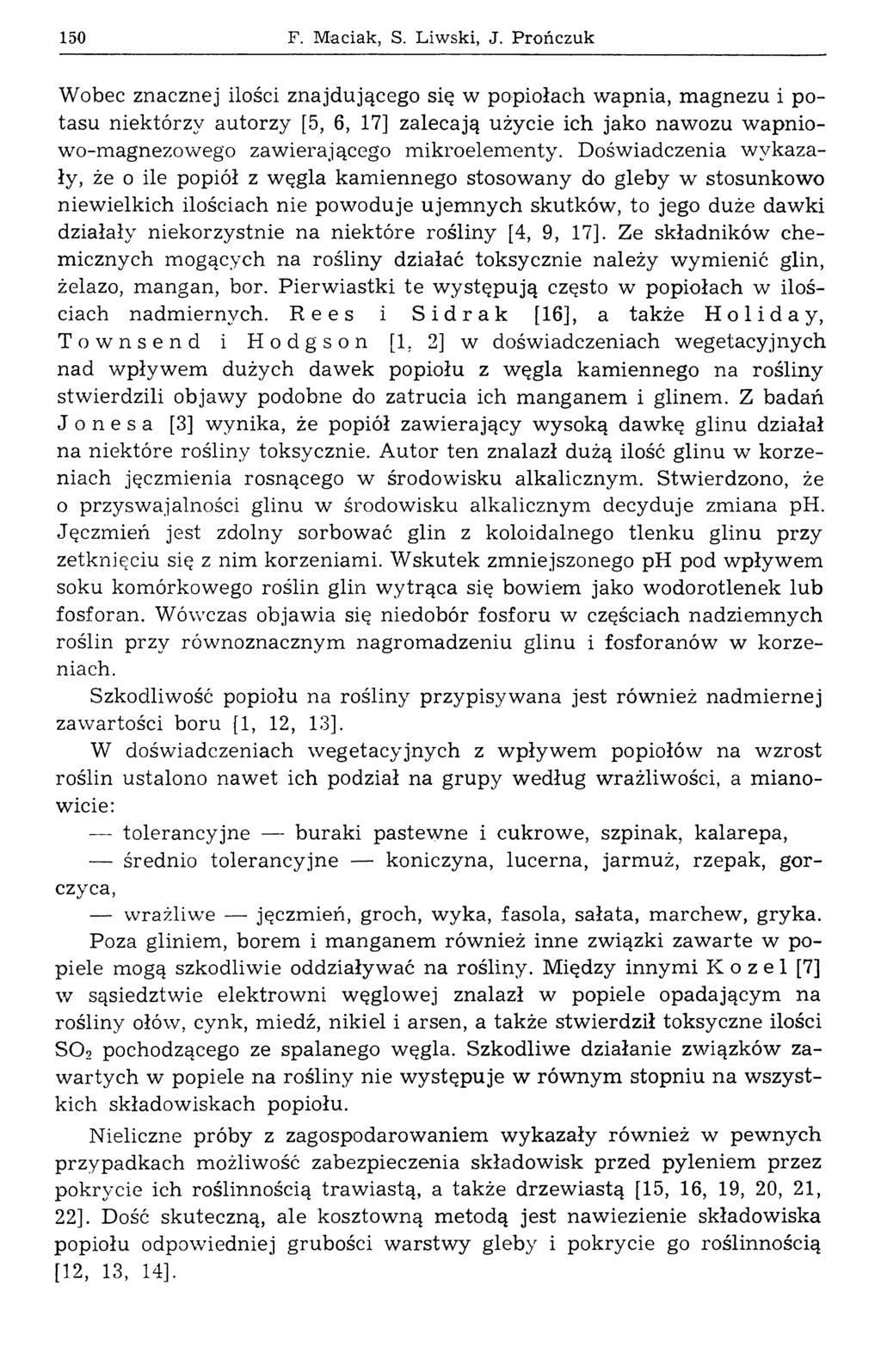 150 F. Maciak, S. Liwski, J.