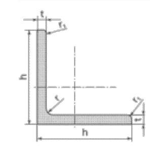 Kątowniki równoramienne gorącowalcowane PN-EN 10056 wyróżnik oznaczenia a t r cm 2 kg/m 100x100x10 100 10 12,00 19,20 15,10 100x100x12 100 12 12,00 22,70 17,80 120x120x10 120 10 13,00 23,20 18,20
