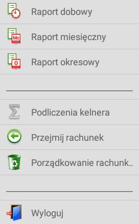 <OK> Kończy rozliczenie i drukuje paragon Dodatkowo na każdym ekranie przycisk Logo Novitus powoduje otwarcie menu. 8.2.