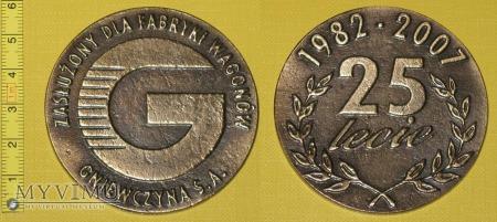 Medal kolejowy - firmowy ZNTK Gniewczyna 208-2-06 Medal kolejowy - firmowy ZNTK Gniewczyna Datowanie: 2007 Miejsce pochodzenia: Polska Nie określono 25 lecie FABRYKI WAGONÓW GNIEWCZYNA S.