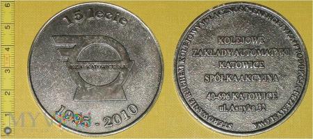 Medal kolejowy - firmowy KZA Katowice 208-2-06 Medal kolejowy - firmowy KZA Katowice Datowanie: 200 Miejsce