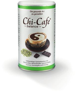 36 porcji 180 g 90 porcji 450 g Sposób użycia: 2 łyżeczki Chi-Cafe balans (5 g) zalać ok. 100 ml gorącej wody. Dodać 30 ml mleka lub napoju sojowego z wapniem i dosłodzić do smaku.