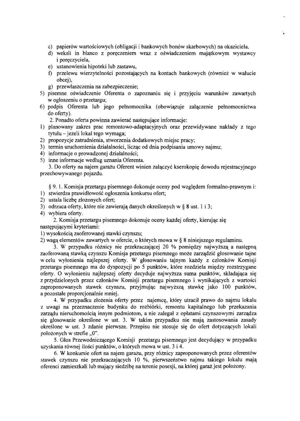 c) papierów wartościov.
