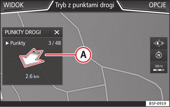 Nawigacja Jazda drogą przejazdu Offroad 3 Dostępne tylko dla modelu: Navi System Plus Po uruchomieniu prowadzenia do celu urządzenie automatycznie przełącza się na widok mapy.