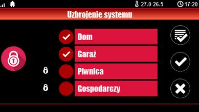 Str. 13 Obsługa systemu. Załączenie czuwania pełnego. W celu załączenia czuwania pełnego należy nacisnąć - wyświetlona zostanie klawiatura numeryczna, należy wprowadzić kod i potwierdzić #.
