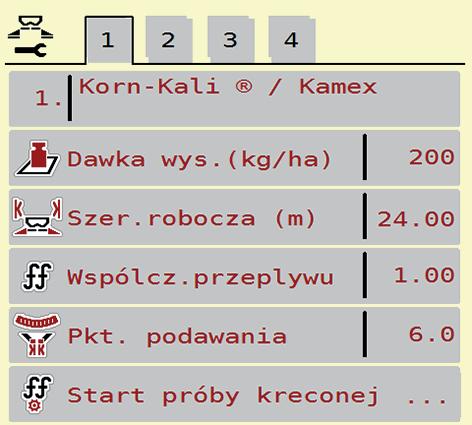 parametry dotyczące nawozu i sposobu rozsiewania.