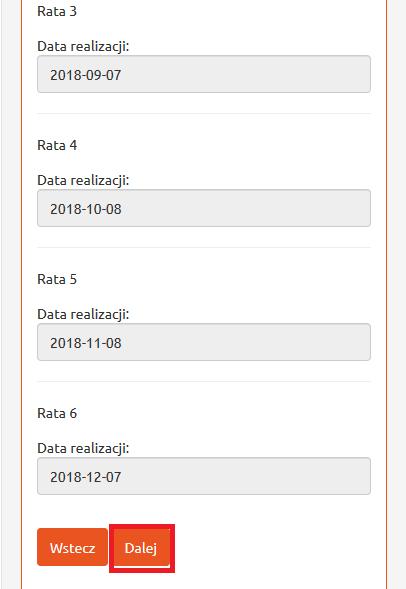 Rysunek 149. Harmonogram spłat kredytu. Raty stałe.