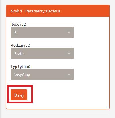 Rysunek 164. Przegląd zleceń harmonogramów. Przedłużenie. Przycisk Dalej.