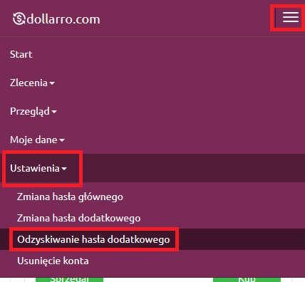 Rysunek 178. Odzyskiwanie hasła dodatkowego. Jeżeli użytkownik zapomniał hasła dodatkowego, może je odzyskać.