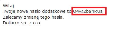 W tym momencie system wyśle na konto e-mail użytkownika nowo wygenerowane hasło (Rysunek 181).
