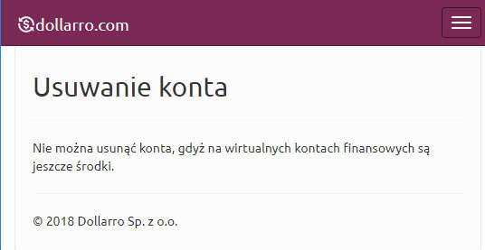 górnym, a następnie wybrać opcję Usunięcie konta (Rysunek 182).