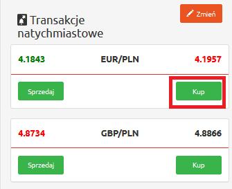 Kupno waluty Rysunek 52. Kupno. Przycisk zakupu.