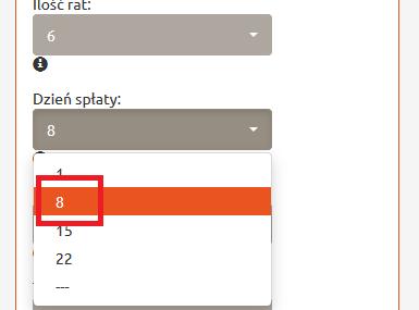 W kolejnym kroku określa początkową ilość rat (6/12) (Rysunek 139).