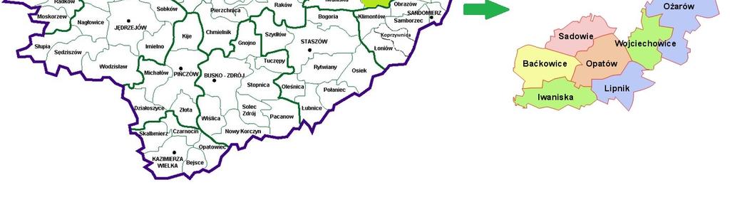 Gmina Lipnik jest położona we wschodniej części województwa świętokrzyskiego i przynależy terytorialnie do powiatu opatowskiego.