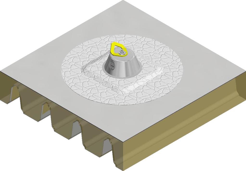 Żółty punkt kotwiący na dach warstwowy Kod Nº IDF022 / IDF023 / LDV022 / LDV029 Zgodne z normą EN 795:2012 typ