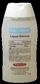 Silikony w płynie Polymer silikonowy To płynny pół-twardy silikon o średniej elastyczności. To elastomer, który wulkanizuje się z każdym katalizatorem firmy Fresco.