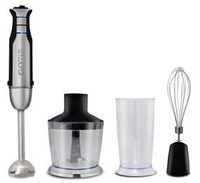 20 GHB-1000 BLENDER RĘCZNY silnik o mocy 1000W płynna regulacja prędkości przycisk TURBO ergonomiczny uchwyt podświetlenie LED cicha praca łatwy w czyszczeniu system mocowania akcesoriów ONE-CLICK