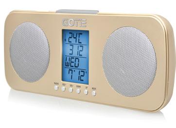 48 GRA-200 RADIOBUDZIK radio FM ze strojeniem cyfrowym wyświetlacz LCD z podświetleniem zegar z funkcją alarmu i drzemki funkcja budzenia za pomocą sygnału dźwiękowego lub radia 12h lub 24h format