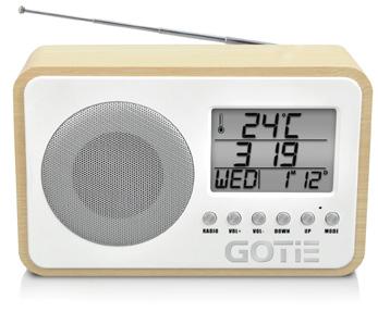 GRA-100 49 RADIOBUDZIK radio FM ze strojeniem cyfrowym wyświetlacz LCD zegar z funkcją alarmu funkcja budzenia za pomocą sygnału dźwiękowego lub radia 12h lub 24h format wyświetlania godziny