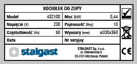 6. OBSŁUGA Napełnić zbiornik wodą do poziomu oznaczonego na ściance zbiornika. Za pomocą pokrętła termostatu ustawić właściwą temperaturę (zakres temperatur do 85 C).