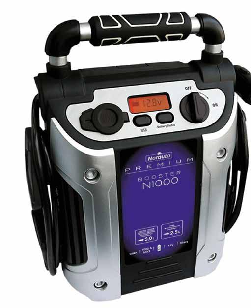 359 99 329 99 Booster Norauto N1000 z kompresorem i gniazdem USB 12 V, 19 Ah.