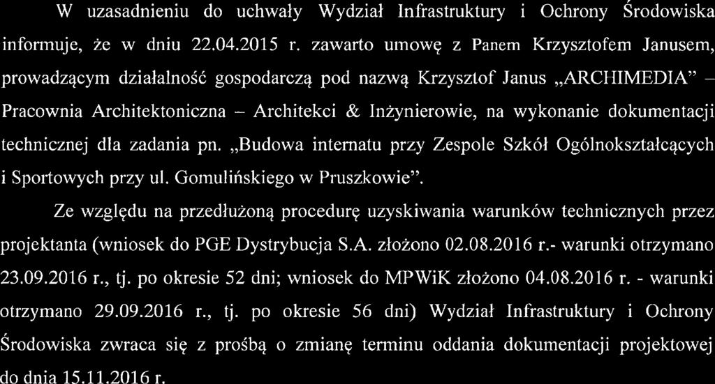 UZASADNIENIE Uchwały Nr.{lS b...../.@.hb.../20i6 Zarządu Powiatu Pruszkowskiego z dnialq#g&l&ł.l.hjjg 2016 r.