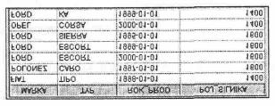 SELECT MARKA, TYP, ROK_PROD, POJ_SILNIKA FROM DB2ADMIN. SAMOCHODY WHERE POJ_SILNIKA IN (1400, 1600); Rys.3.12.