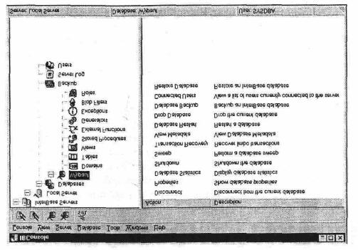 Z poziomu IBConsole możemy również wywołać narzędzie lnteractive SQL, które pozwala na wykonywanie poleceń SQL. Okno aplikacji IBConsole znajduje się poniżej. Rys.13.2.