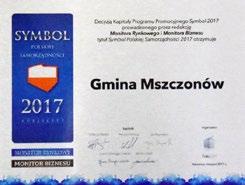 NAGRODY I WYRÓŻNIENIA Mszczonów Symbolem Polskiej Samorządności Gmina Mszczonów otrzymała tytuł Symbolu Polskiej Samorządności 2017.