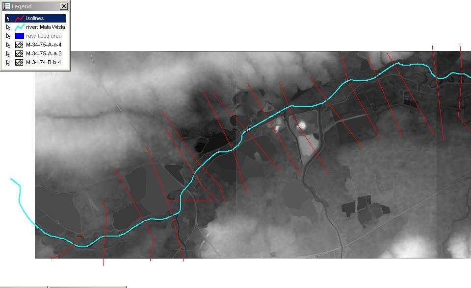Aplikacja IT-GIS OKI strefy zagroŝenia powodziowego Wodowskazy Punkty modelowania Generowanie przekrojów