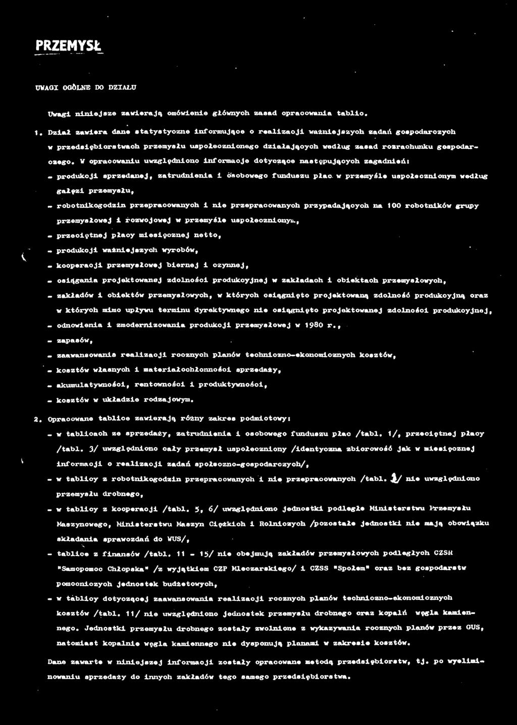 PRZEMYSŁ UWAG OGÖLNE DO DZAŁU Uwegi niniejsze zwierją omówienie głównych zsd oprcowni tllo.