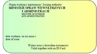 Wzór nr 37a do 20 WZÓR LEGITYMACJI WETERANA POSZKODOWANEGO FUNKCJONARIUSZA Opis: Legitymacja w postaci karty wykonanej z PCV w formacie według standardu ISO 7810 ID -1: 53,98 x 85,6 x 0,76 mm.