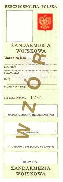 Wzór nr 6 (2) do 16 Uwagi: Część wewnętrzna legitymacji Legitymacja składana wzdłuż krótszego boku na dwie równe części. Górna część legitymacji zawiera: 1.