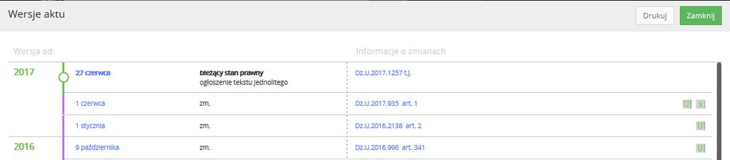 4.2.2. Tekst dokumentu Po kliknięciu na akt prawny widoczny na liście, wyświetla się okno z tekstem aktu prawnego prezentowanym w centralnej części ekranu.
