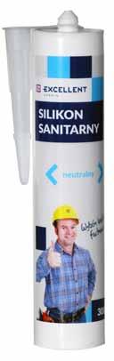Chemia Katalog i cennik 2018 Neutralny silikon sanitarny I 300 ZATOOWANIE: Znajduje zastosowanie jako uszczelniacz i masa dylatacyjna w miejscach narażonych na działanie wody w łazienkach, kuchniach,