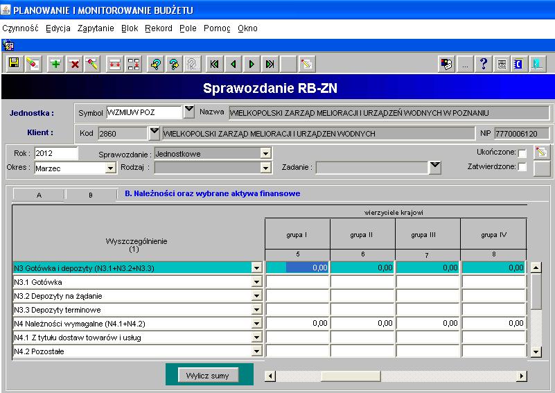 Obraz ekranu 25 Sprawozdanie jednostkowe Rb-ZN część B UWAGA!